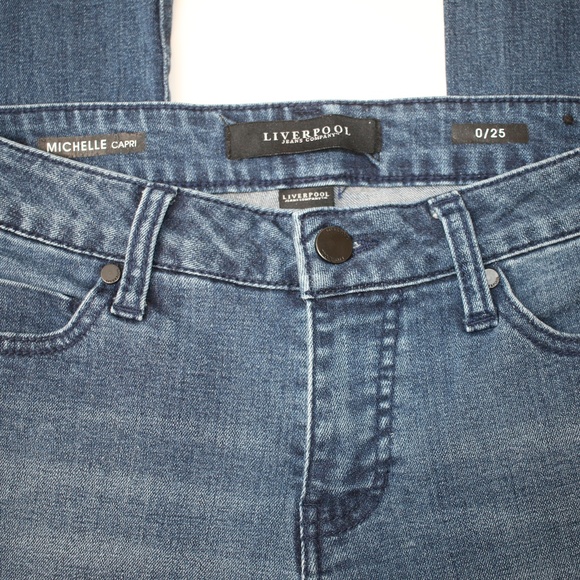 Liverpool Dark Denim Michelle Capri Pants Waist 25 - Picture 5 of 8
